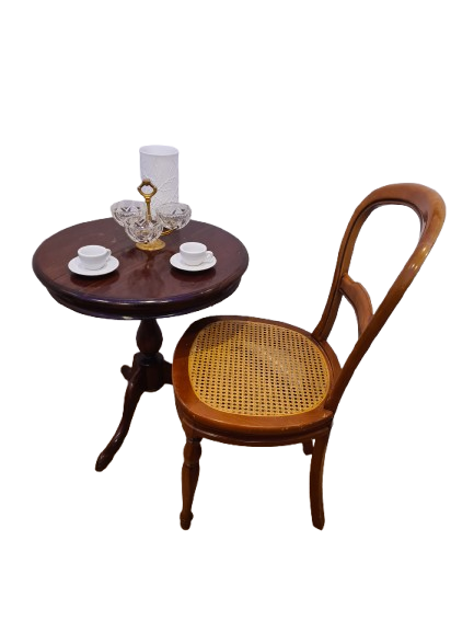 Barock Stuhl Holz Geflochten Antikes Mobiliar 92cm