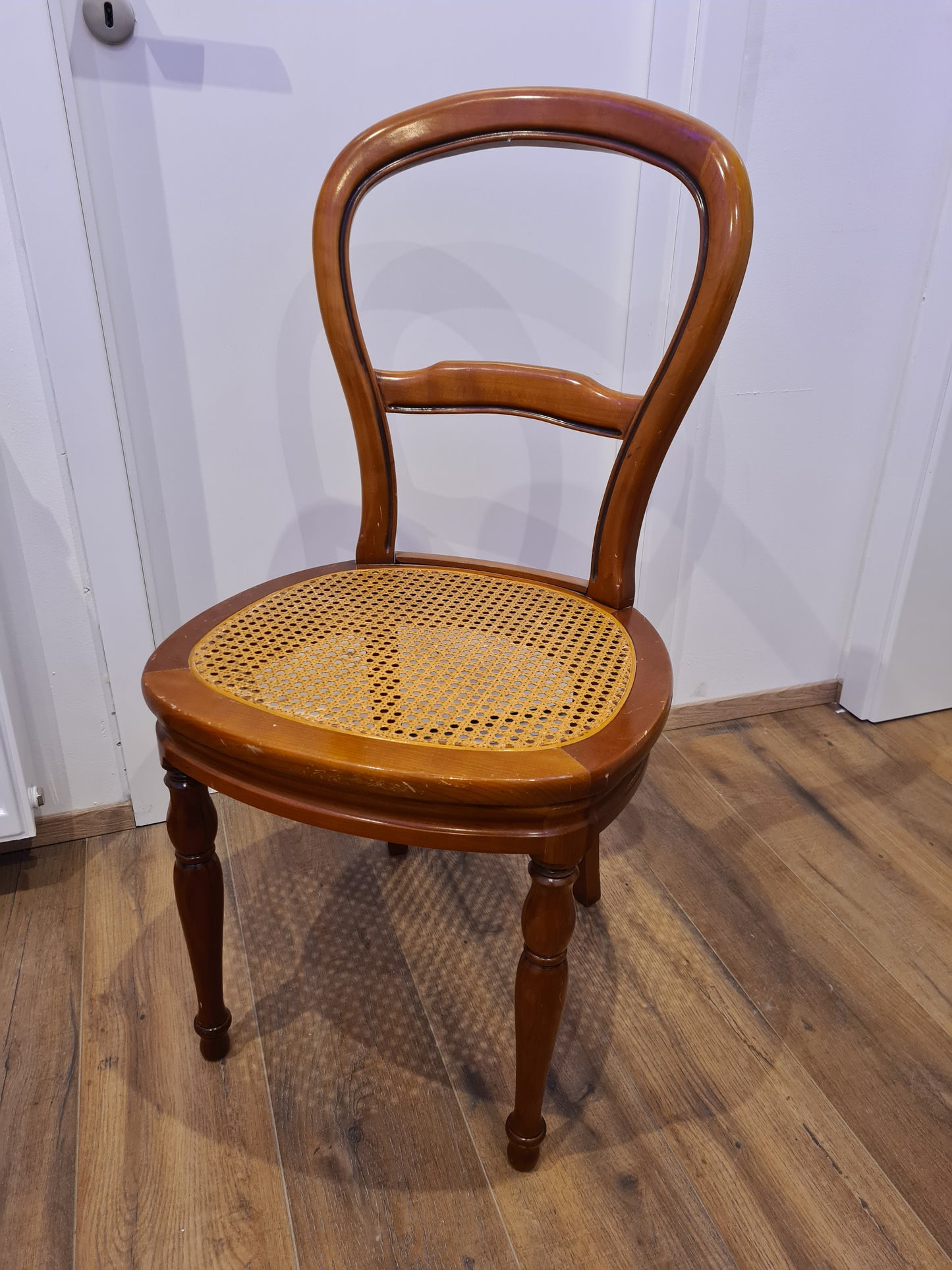 Barock Stuhl Holz Geflochten Antikes Mobiliar 92cm