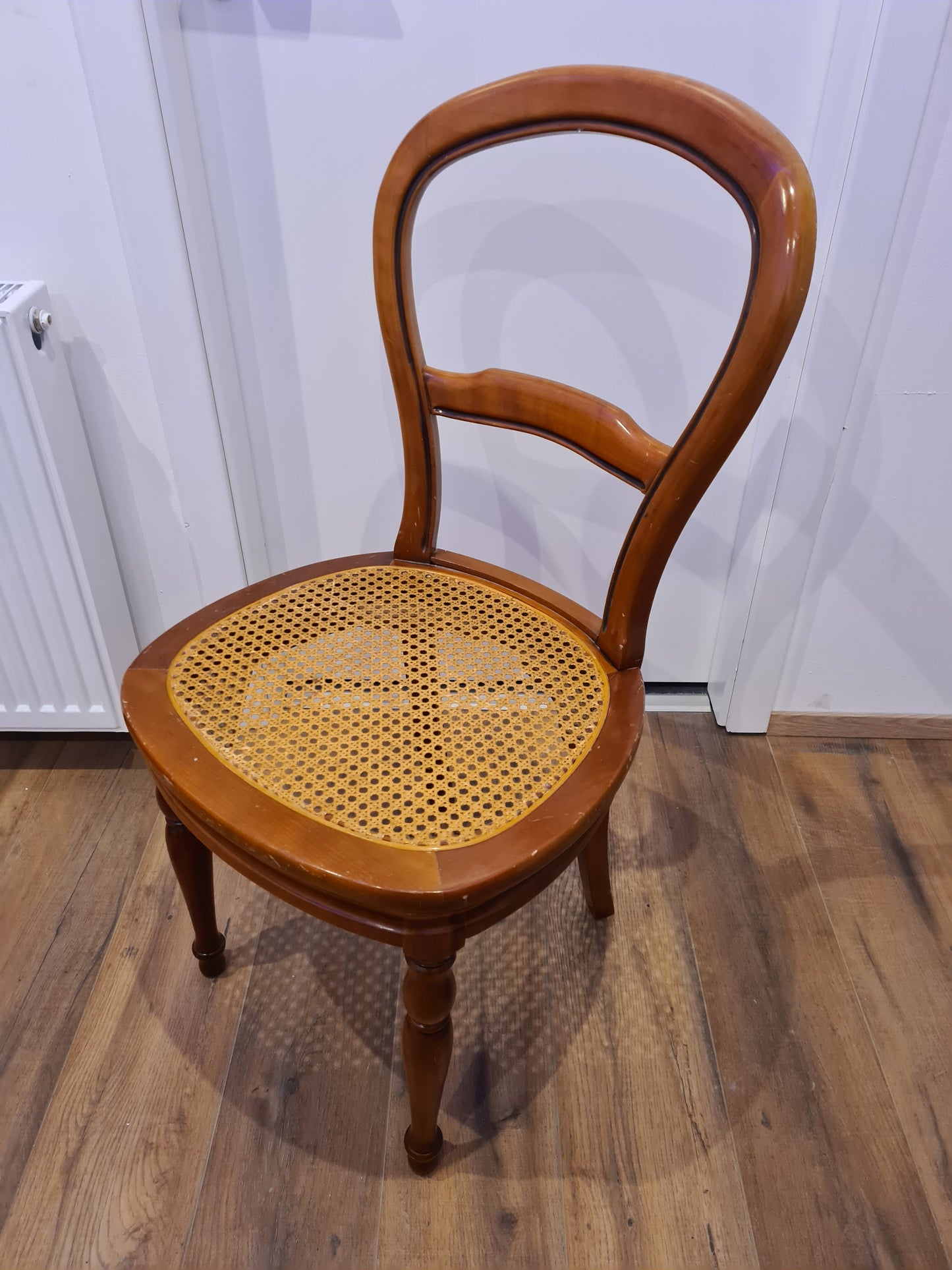 Barock Stuhl Holz Geflochten Antikes Mobiliar 92cm