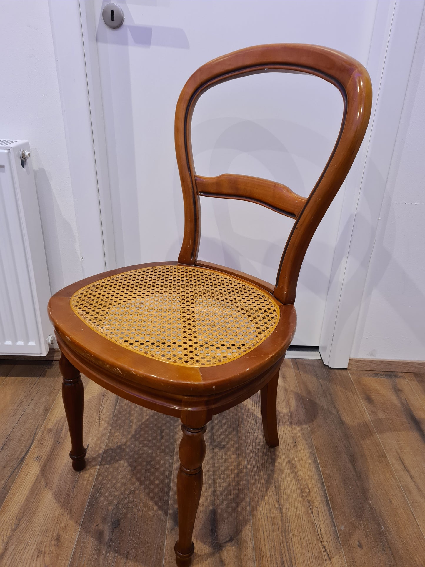 Barock Stuhl Holz Geflochten Antikes Mobiliar 92cm