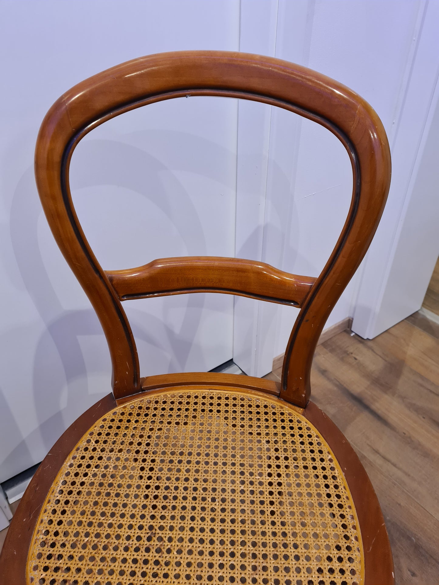 Barock Stuhl Holz Geflochten Antikes Mobiliar 92cm