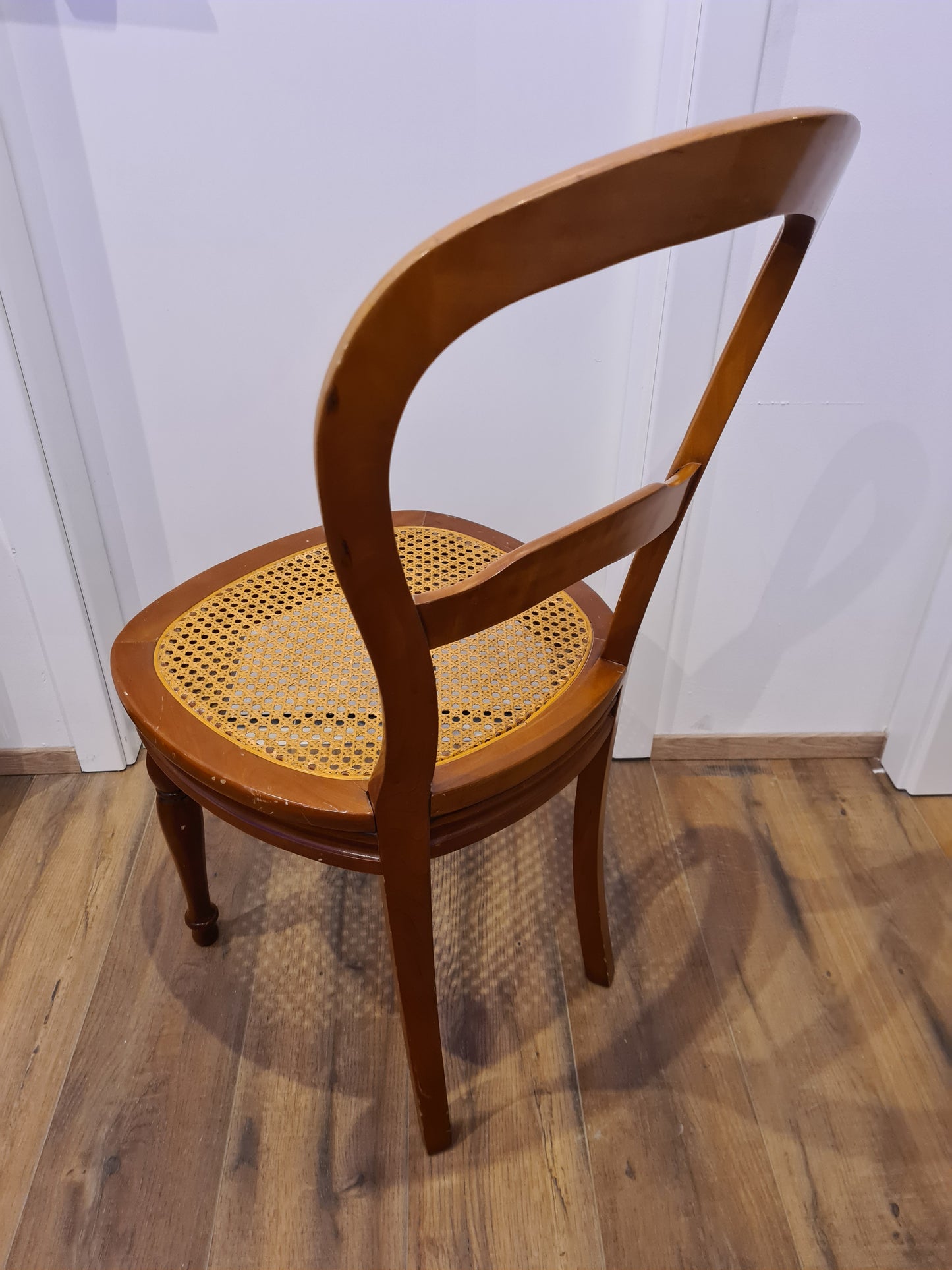 Barock Stuhl Holz Geflochten Antikes Mobiliar 92cm