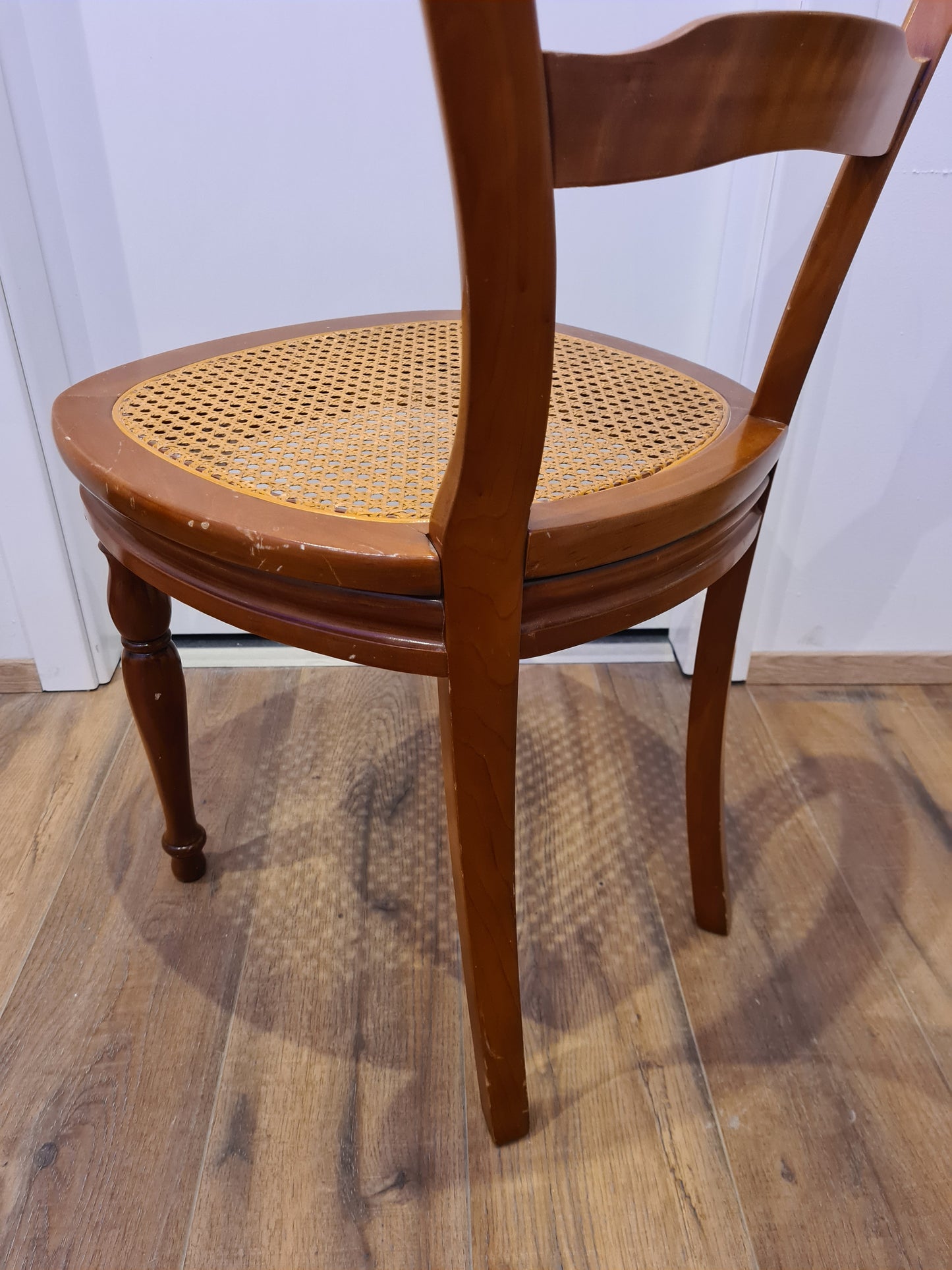 Barock Stuhl Holz Geflochten Antikes Mobiliar 92cm