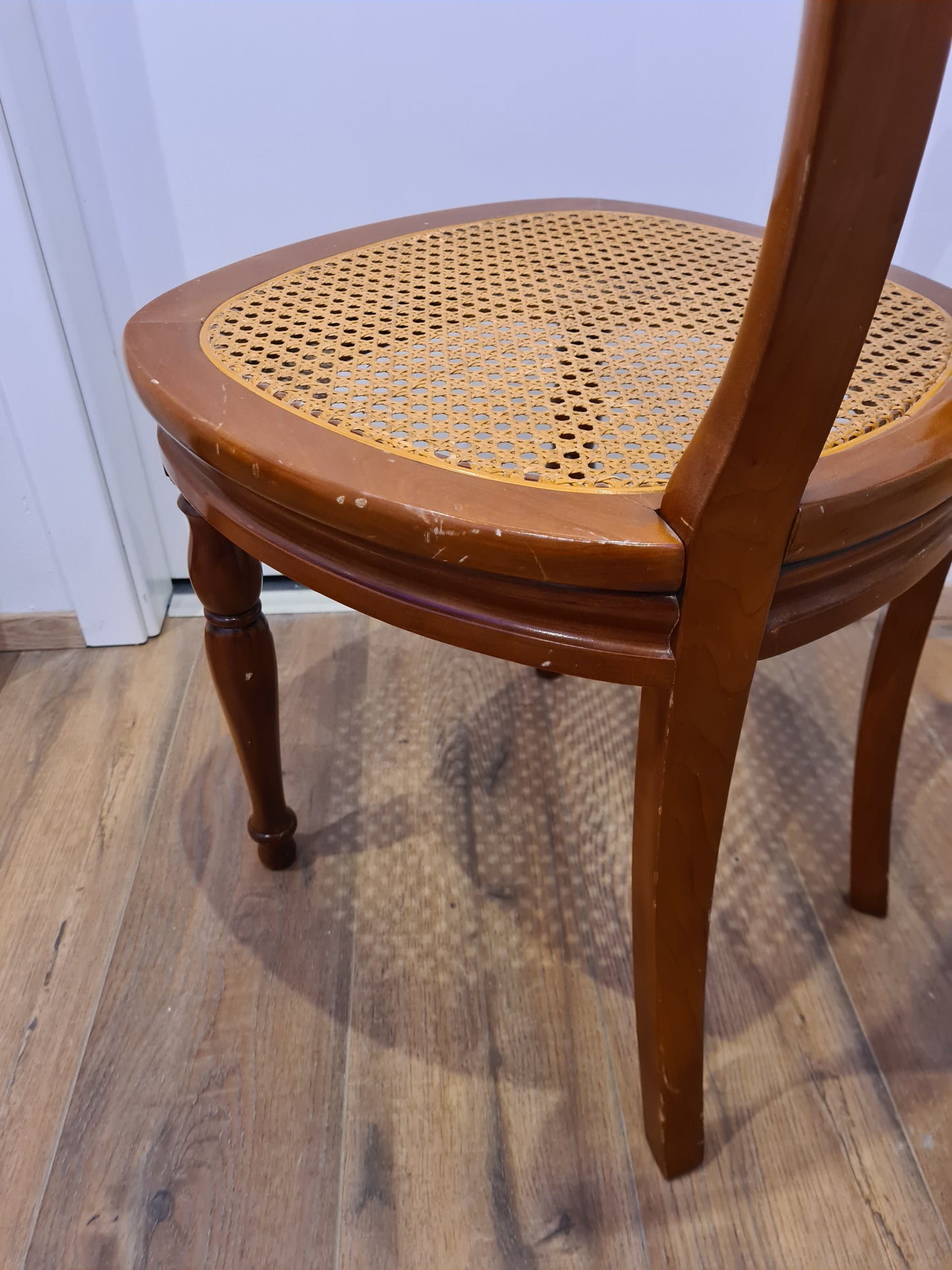 Barock Stuhl Holz Geflochten Antikes Mobiliar 92cm