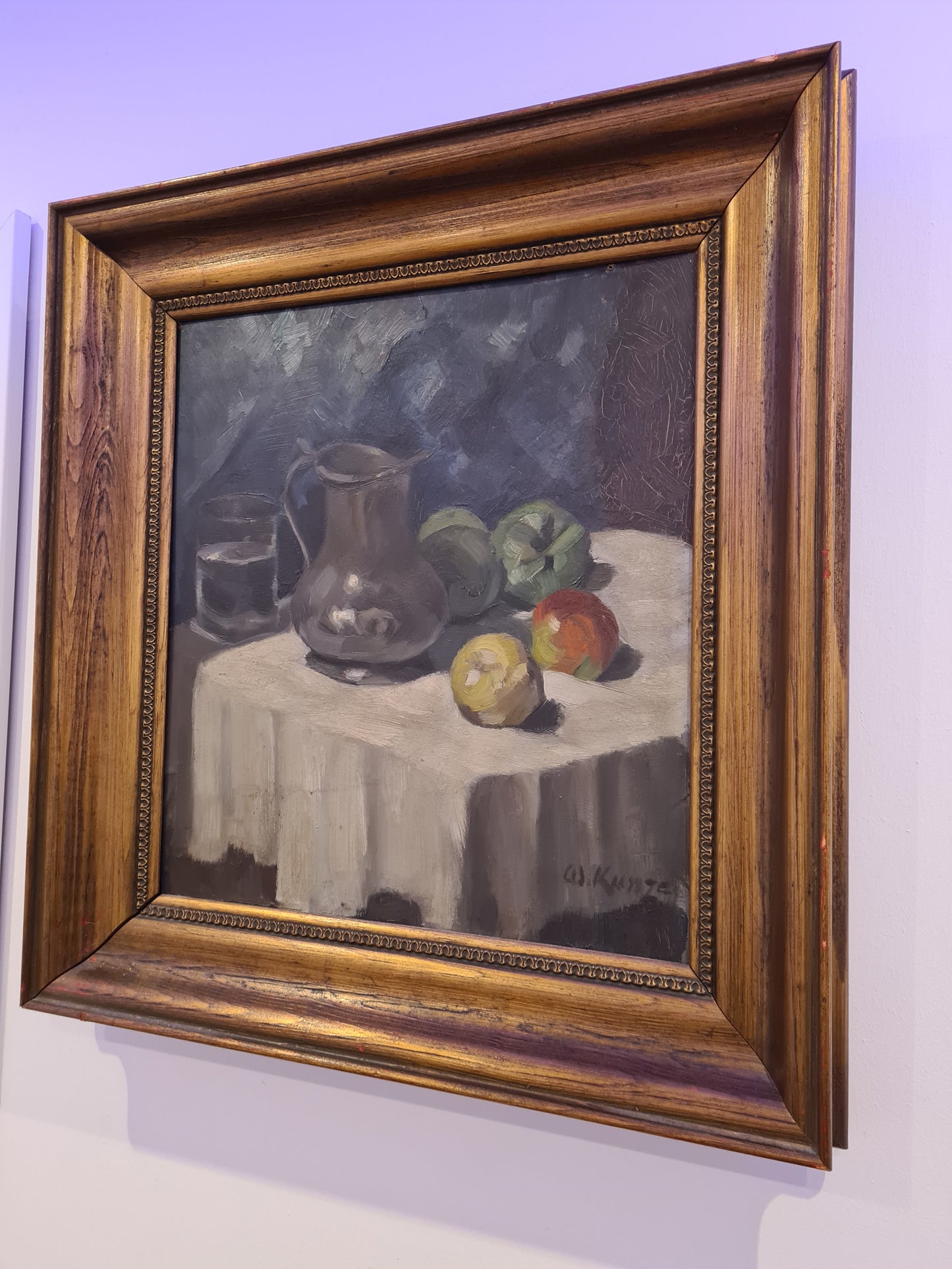 Ölgemälde Stillleben und Akt auf Holz Malerei Holzrahmen signiert 63x60cm