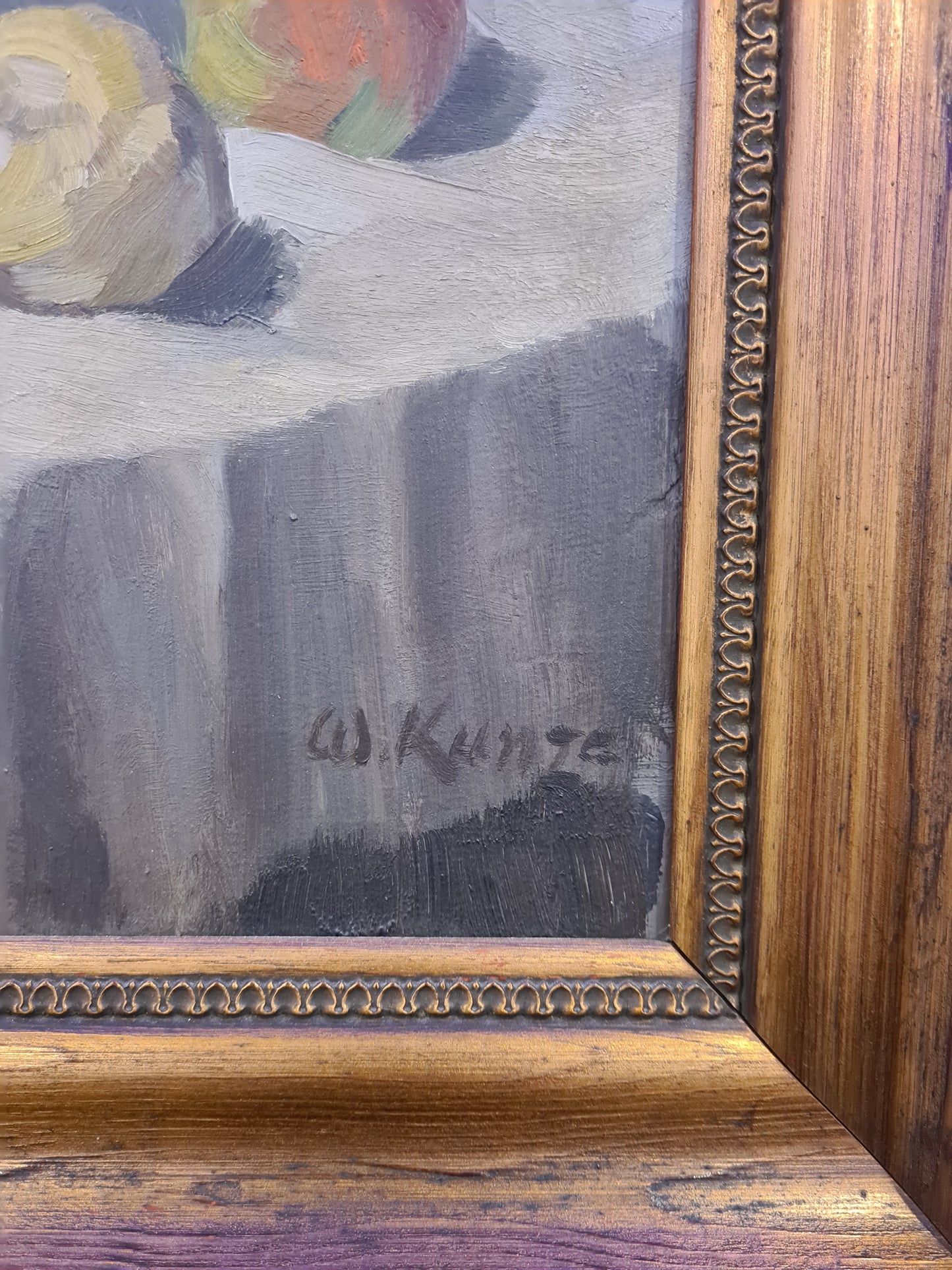 Ölgemälde Stillleben und Akt auf Holz Malerei Holzrahmen signiert 63x60cm