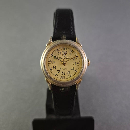 Charles Delon Damenarmbanduhr – Klassischer Look mit Lederarmband