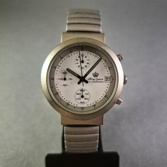 King Quartz Herrenarmbanduhr – Chronograph in Edelstahl