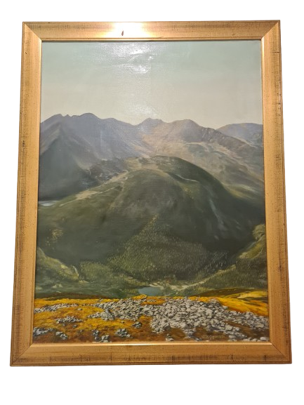Ölgemälde Landschaftsmalerei Öl auf Leinwand signiert Holzrahmen Gold 90x70cm