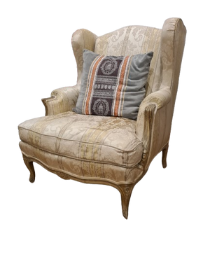 Bergère Ohrensessel Antik Barock Stil Sessel Stuhl 90cm
