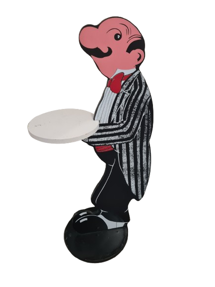 Vintage Retro Butler Stummer Diener Dekofigur Holz James 90cm