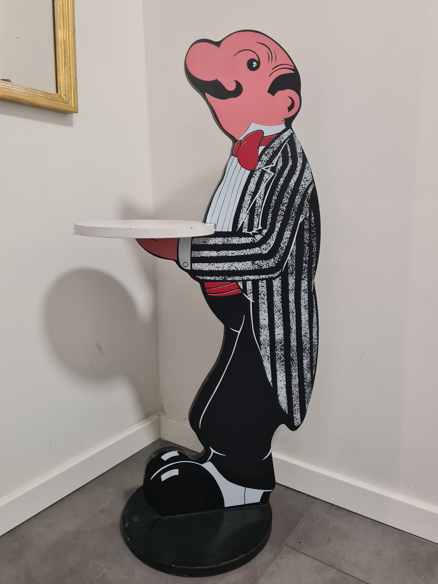 Vintage Retro Butler Stummer Diener Dekofigur Holz James 90cm