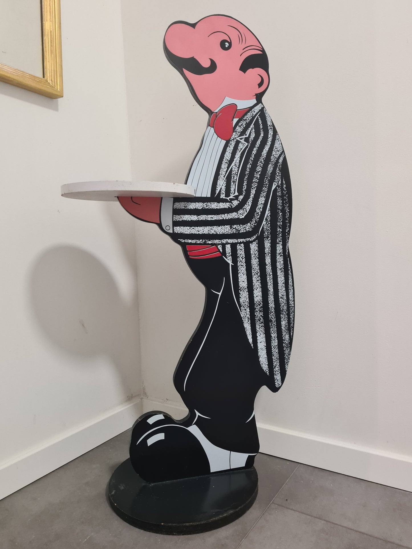 Vintage Retro Butler Stummer Diener Dekofigur Holz James 90cm