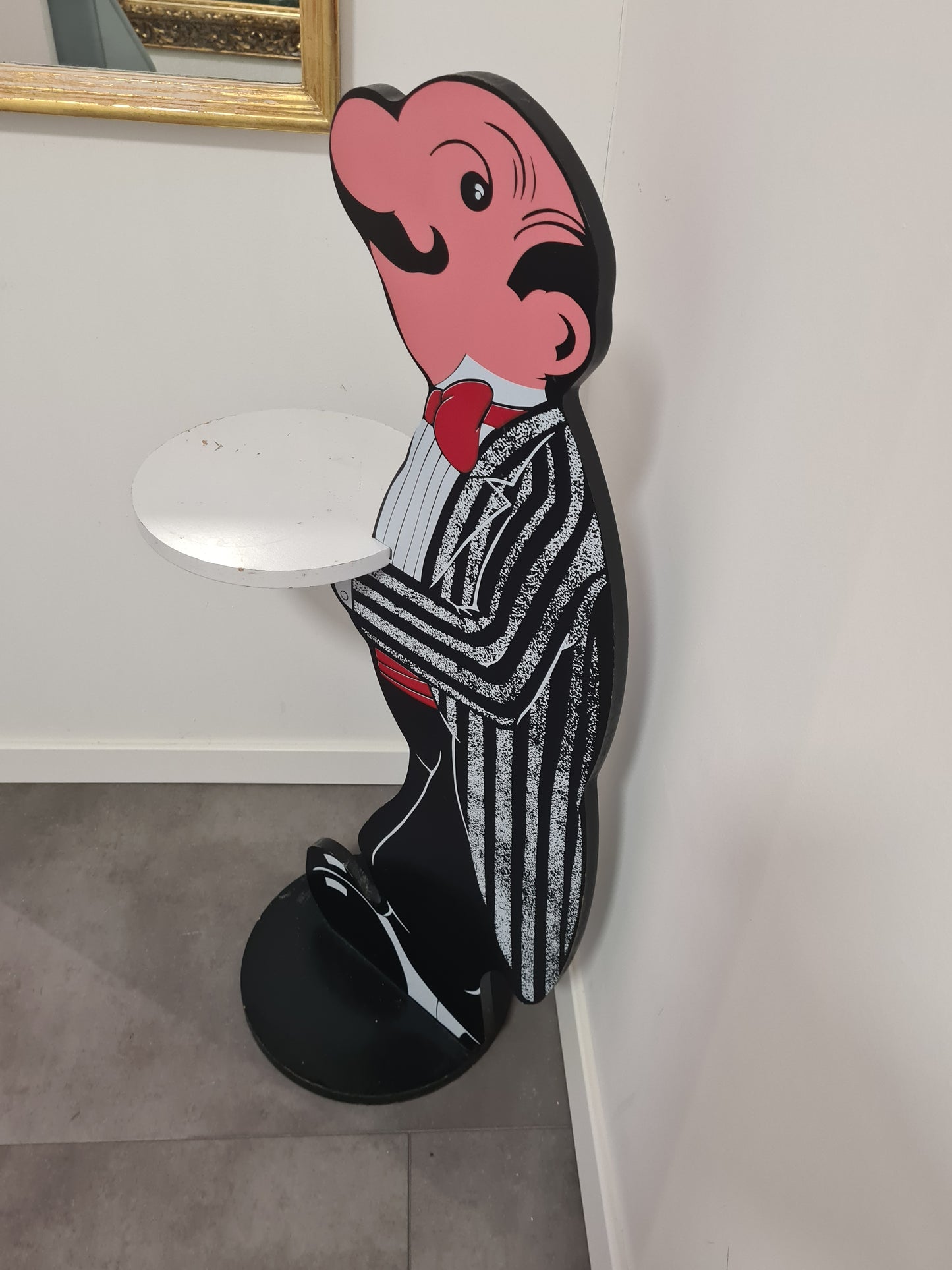 Vintage Retro Butler Stummer Diener Dekofigur Holz James 90cm