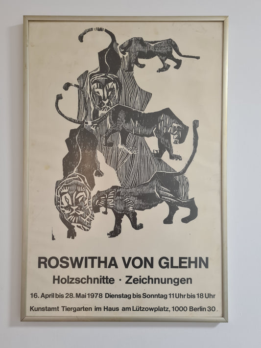 Kunstausstellung Plakatt Roswitha von Glehn Mai 1978 62x40cm