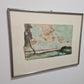Aquarell Zeichnung signiert Gerahmt Papiermalerei 57x44cm