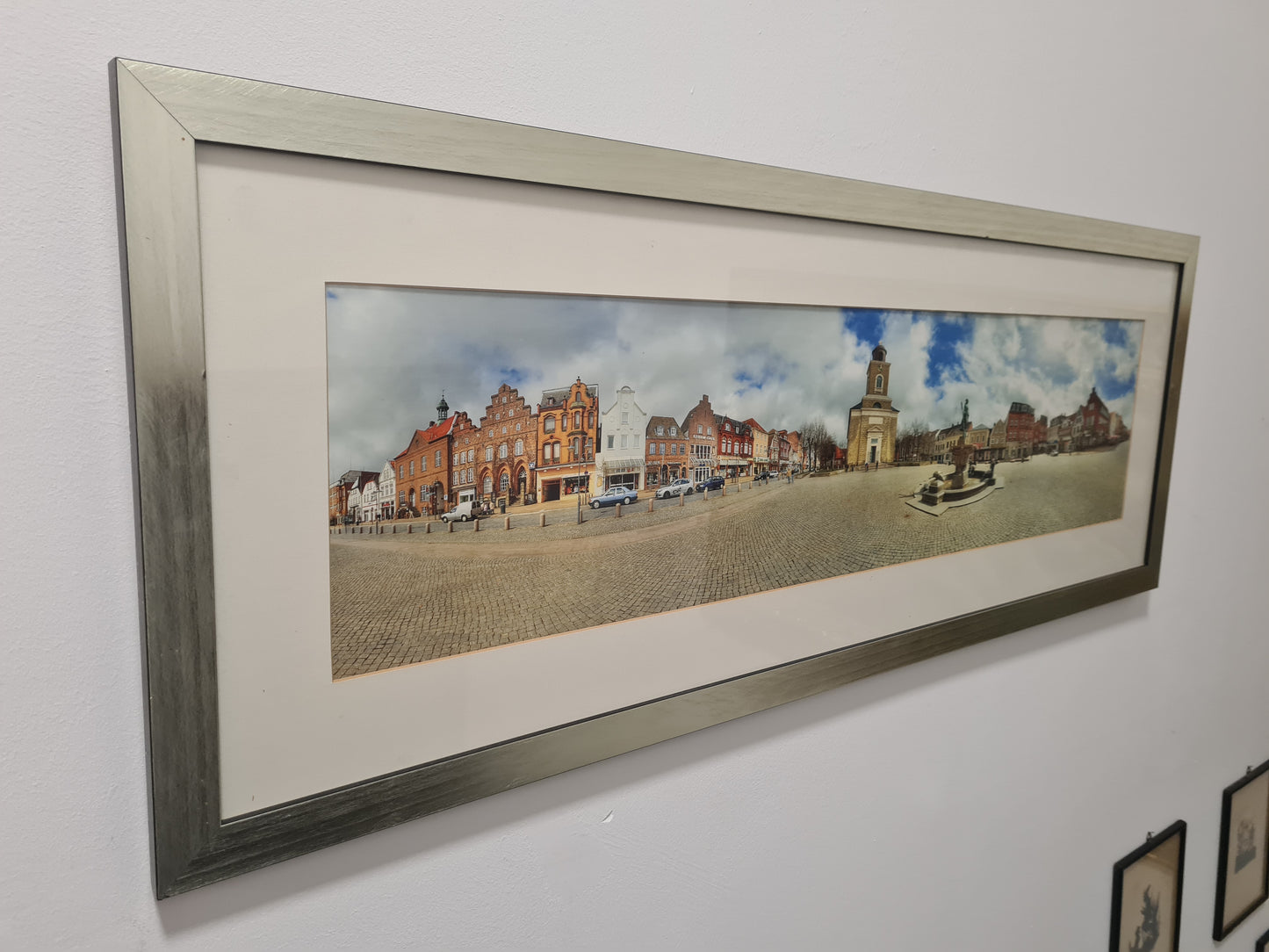 Panorama Foto Stadtansicht Husum Fotografie gerahmt 105x40cm