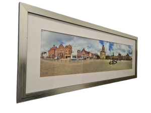 Panorama Foto Stadtansicht Husum Fotografie gerahmt 105x40cm
