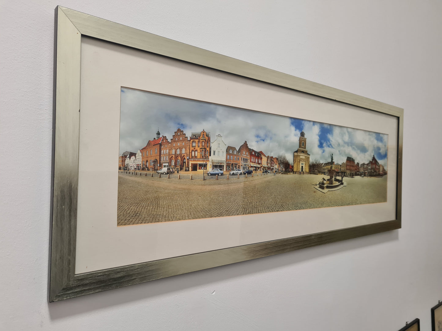 Panorama Foto Stadtansicht Husum Fotografie gerahmt 105x40cm