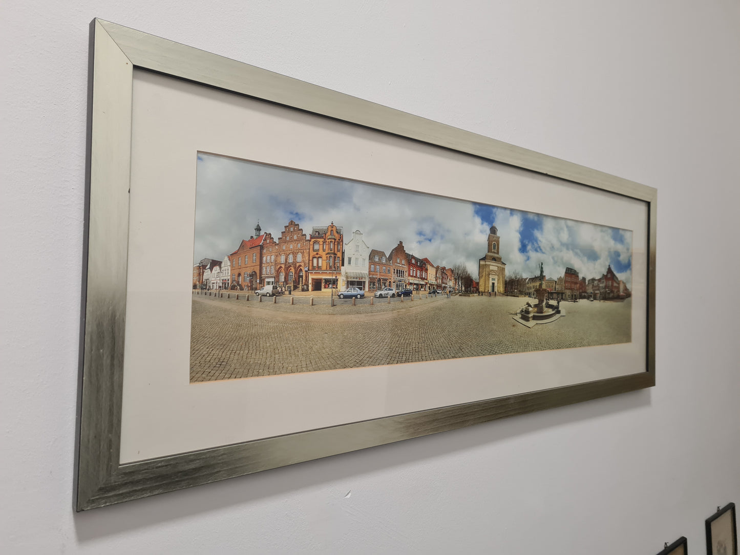 Panorama Foto Stadtansicht Husum Fotografie gerahmt 105x40cm