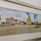 Panorama Foto Stadtansicht Husum Fotografie gerahmt 105x40cm