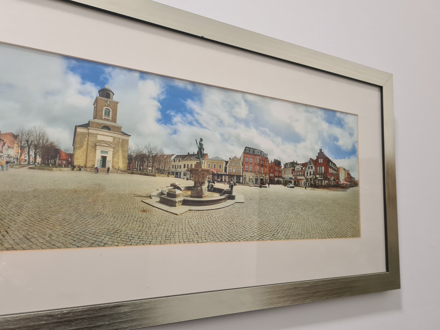 Panorama Foto Stadtansicht Husum Fotografie gerahmt 105x40cm