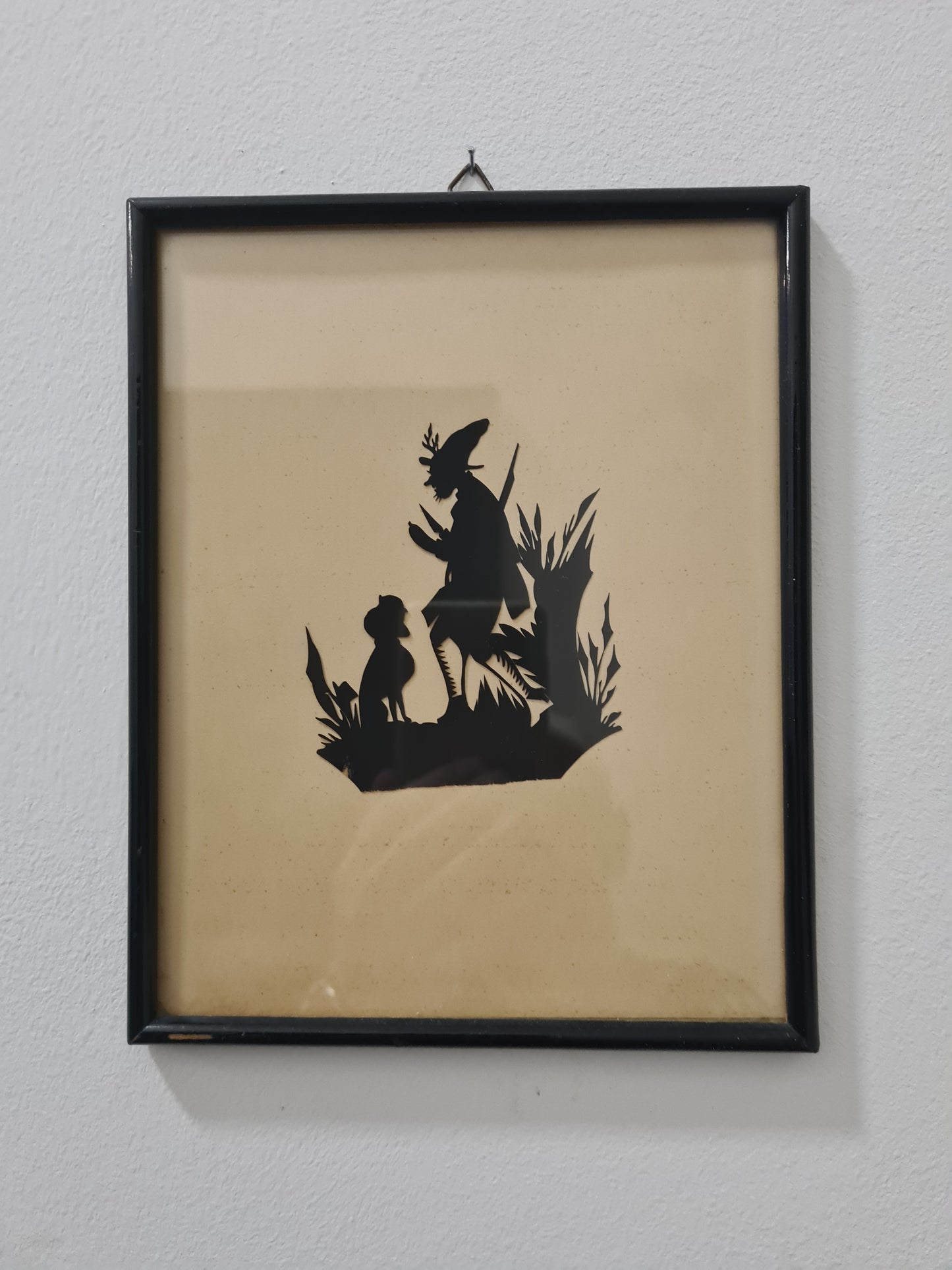 5 Stück Art Deco Scherenschnitt im Holzrahmen 22x18cm