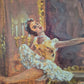 Prof Arthur Müller (XX) Ölgemälde Rokoko Saal mit Ballerina 65x55cm