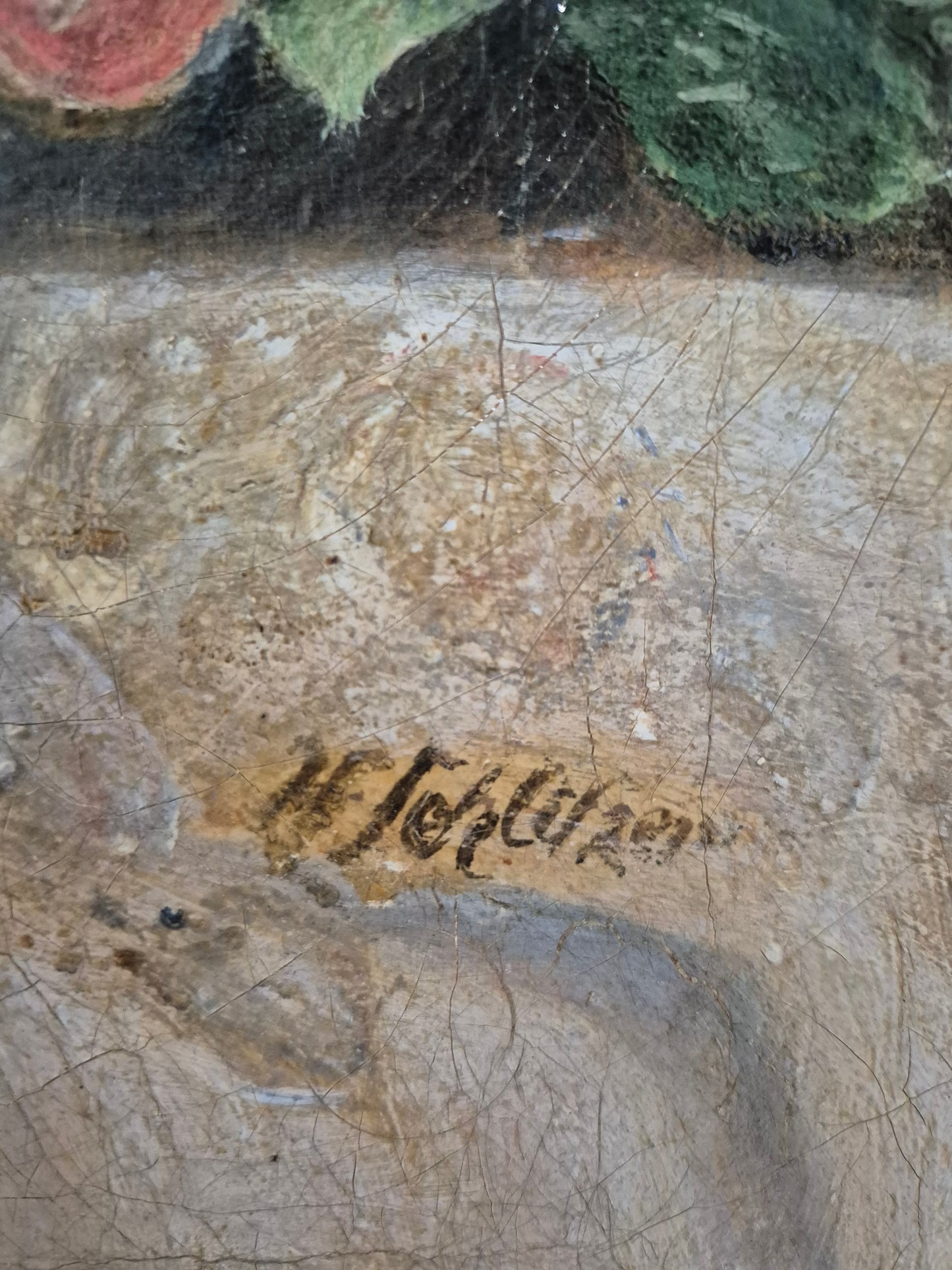 Deutsche Schule (XIX-XX) Ölgemälde Handsigniert Stillleben Moderne 40x60