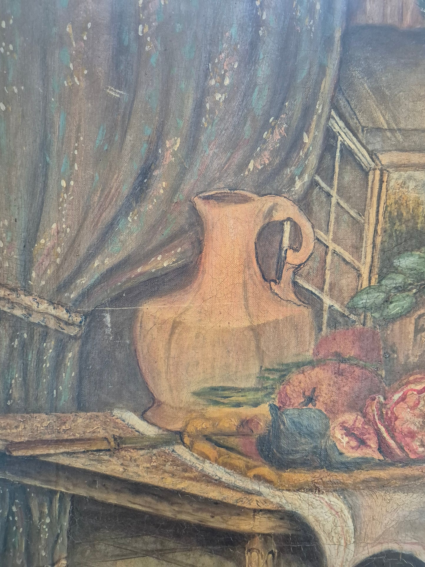 Deutsche Schule (XIX-XX) Ölgemälde Handsigniert Stillleben Moderne 40x60