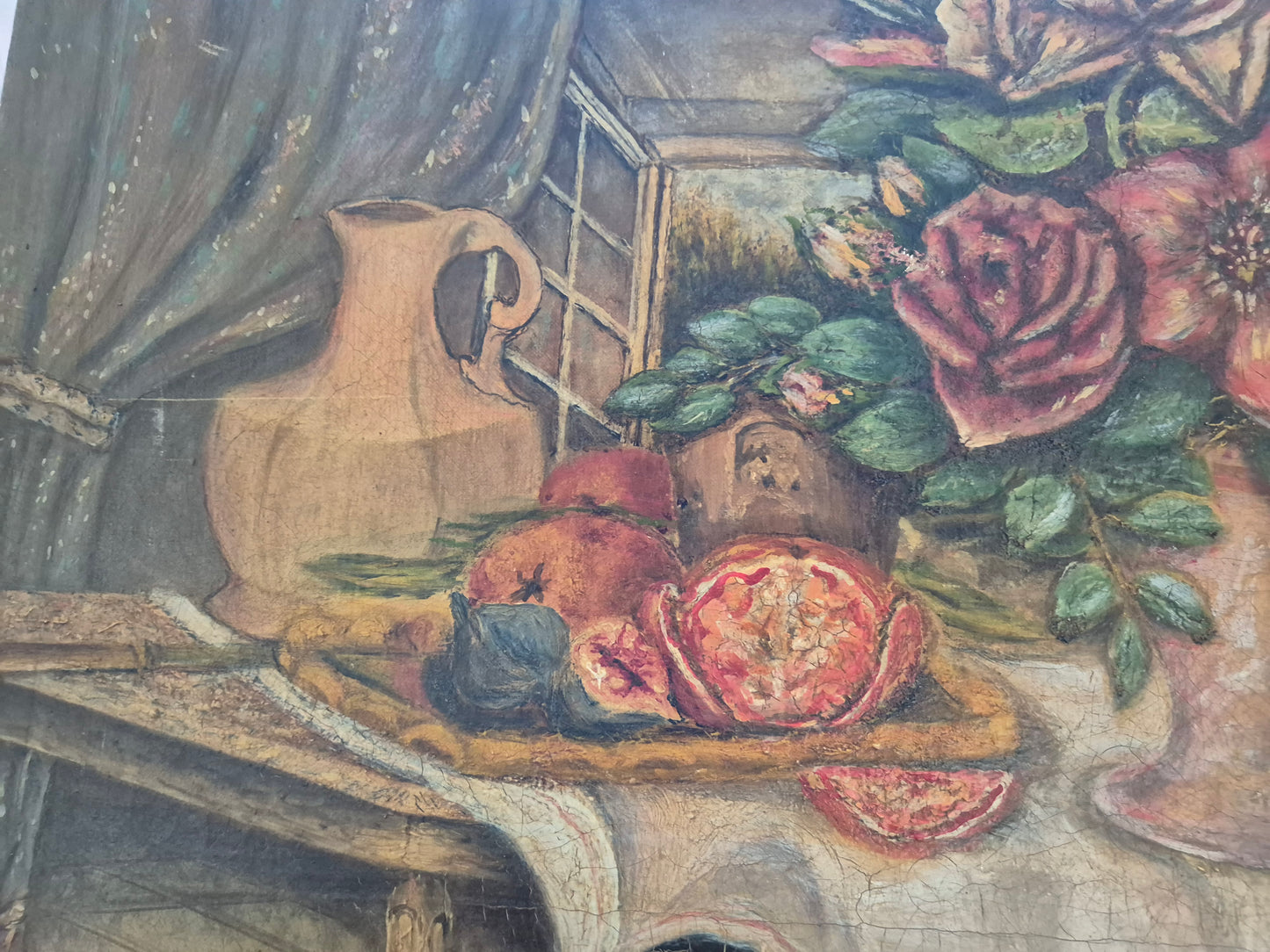 Deutsche Schule (XIX-XX) Ölgemälde Handsigniert Stillleben Moderne 40x60