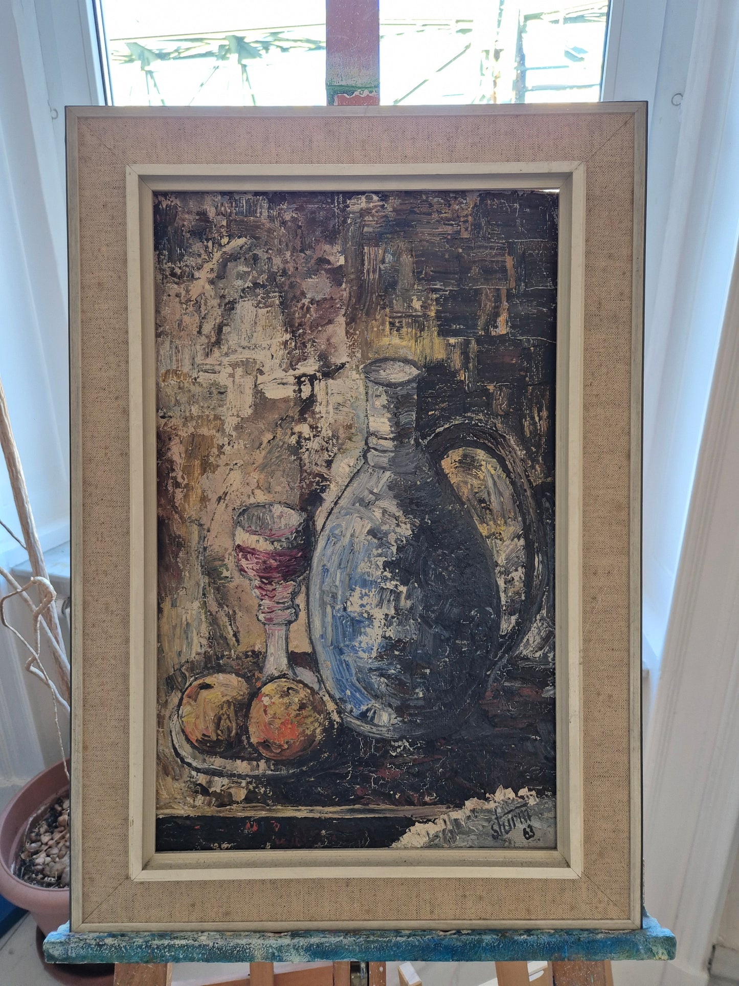 Sturm (XX) Ölgemälde Stillleben Moderne Malerei Handsigniert Datiert 1963