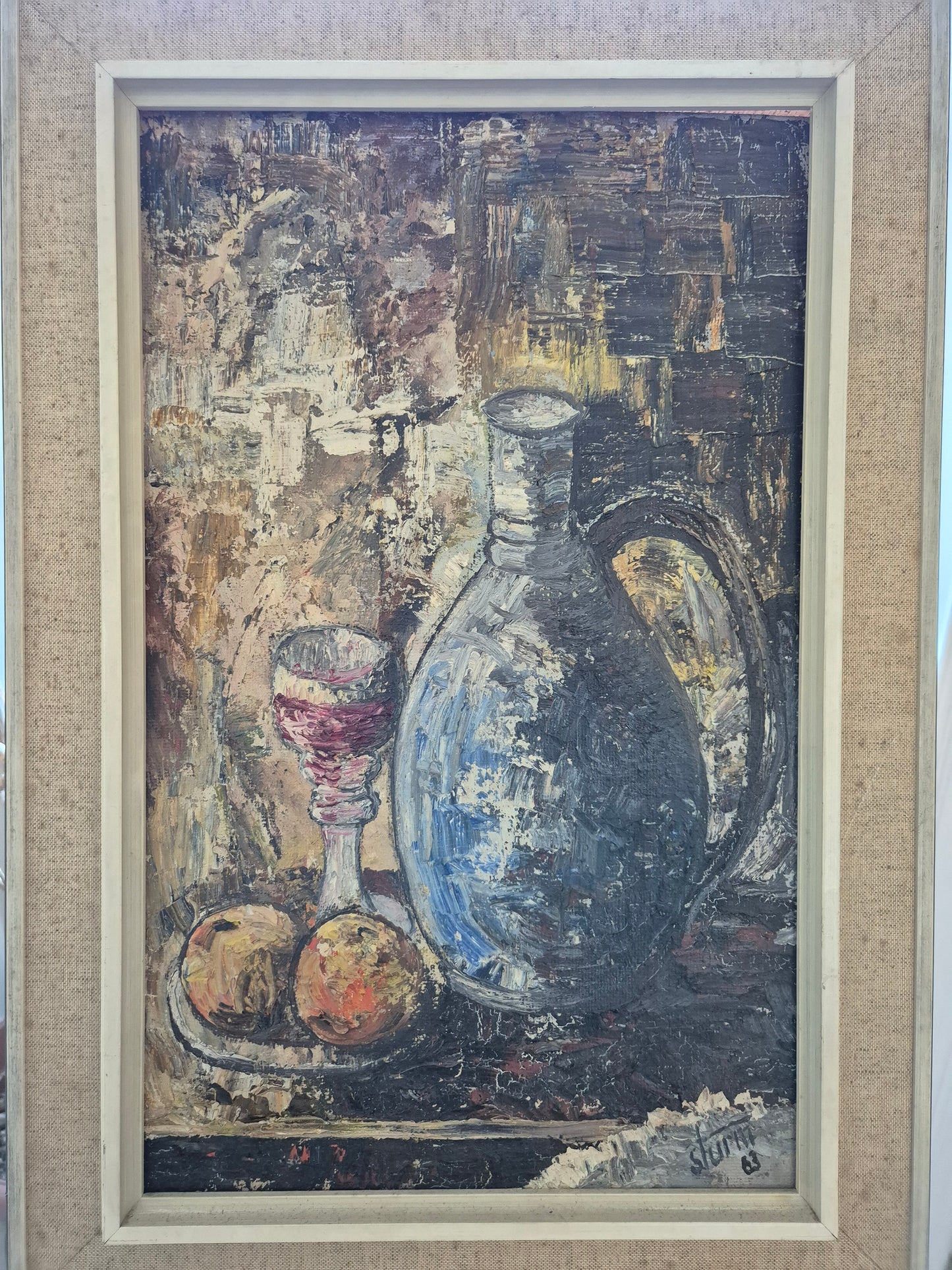 Sturm (XX) Ölgemälde Stillleben Moderne Malerei Handsigniert Datiert 1963