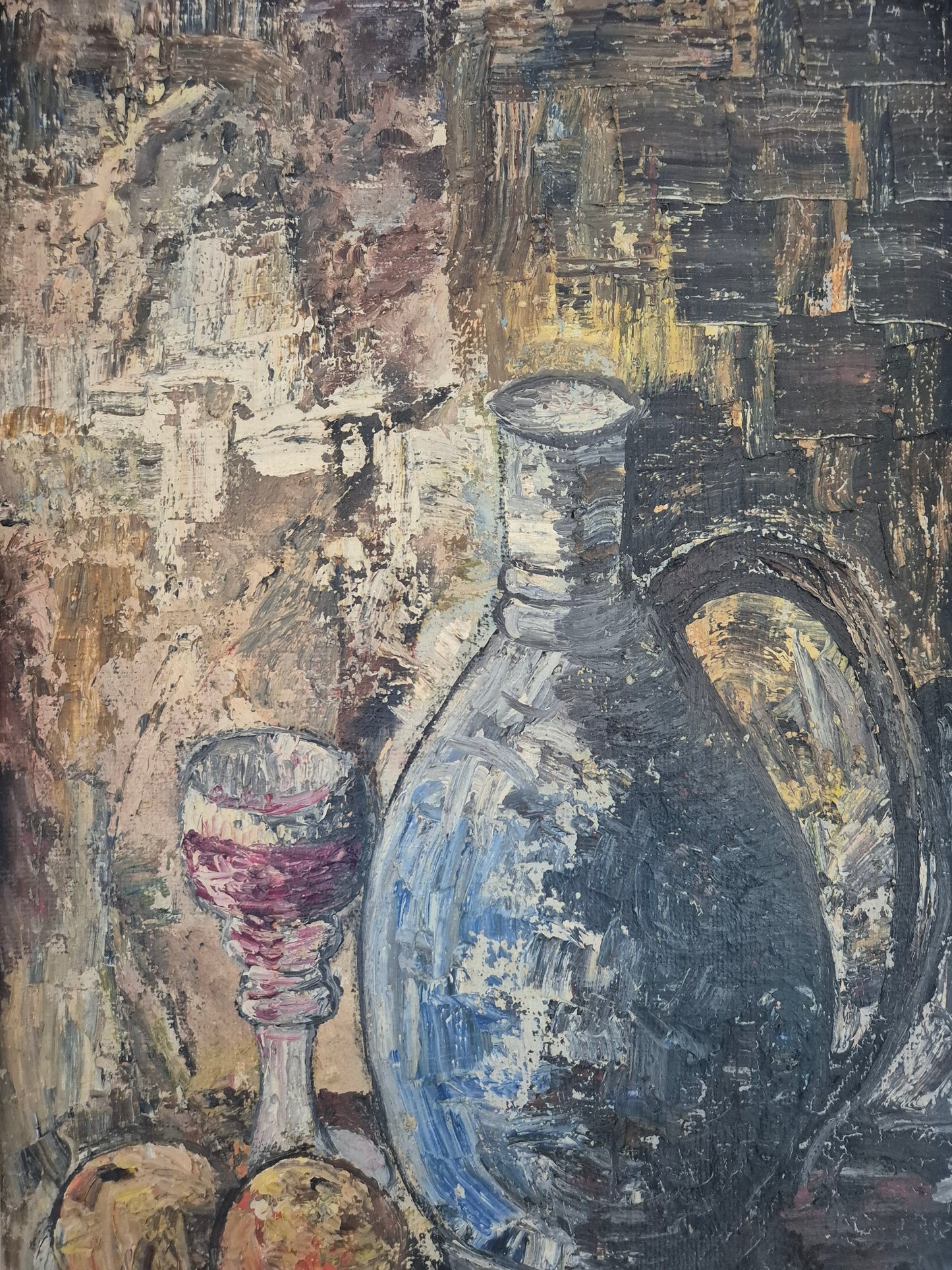 Sturm (XX) Ölgemälde Stillleben Moderne Malerei Handsigniert Datiert 1963