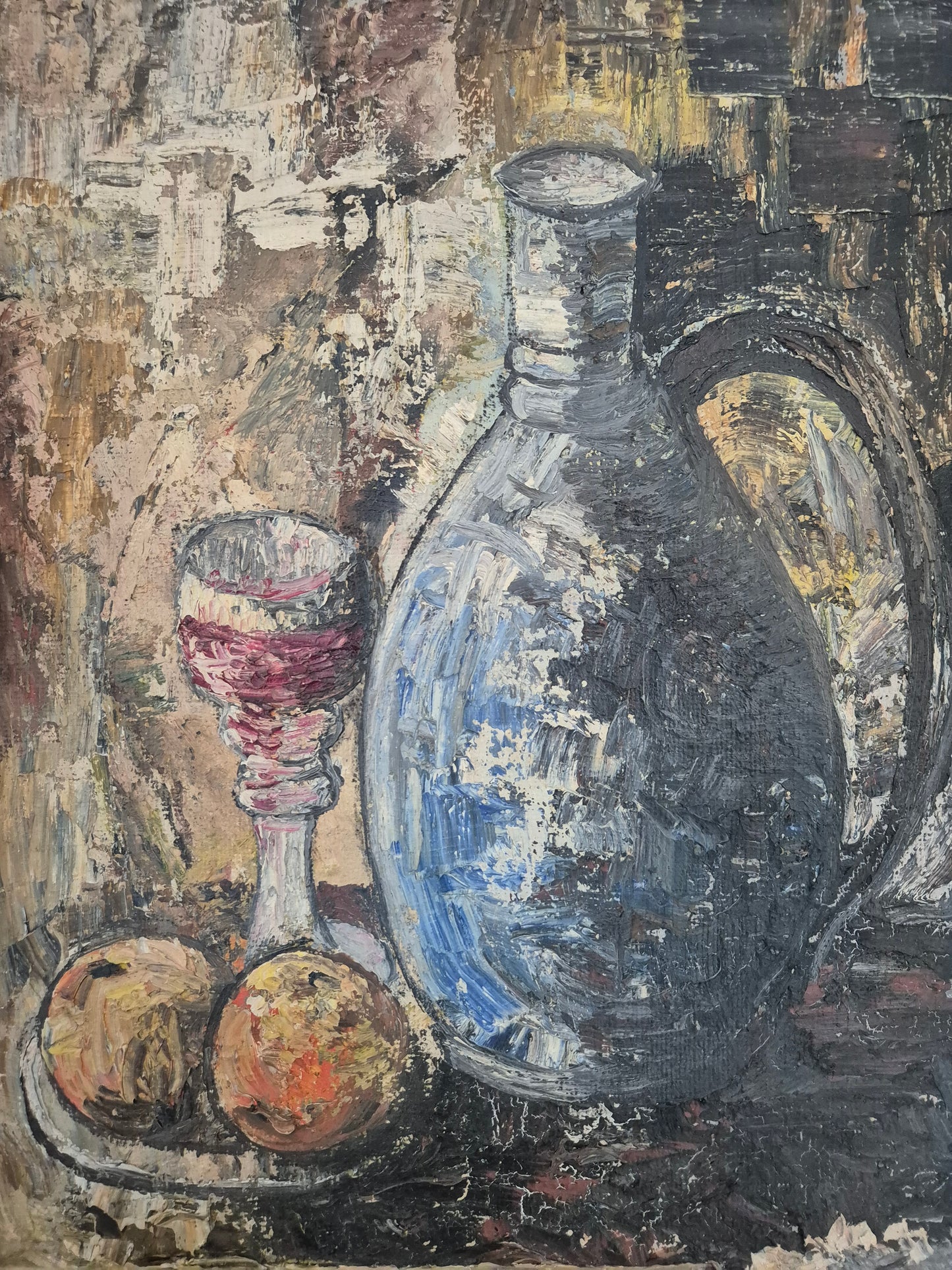 Sturm (XX) Ölgemälde Stillleben Moderne Malerei Handsigniert Datiert 1963