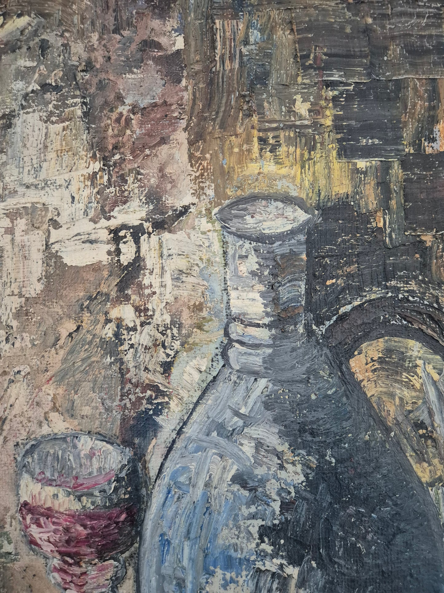 Sturm (XX) Ölgemälde Stillleben Moderne Malerei Handsigniert Datiert 1963