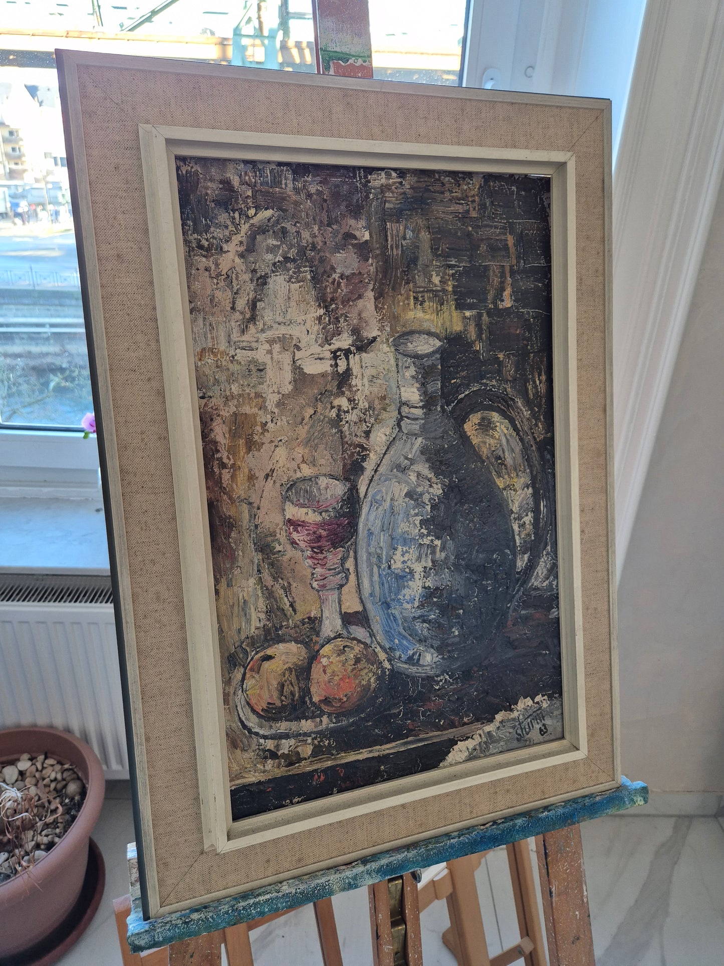 Sturm (XX) Ölgemälde Stillleben Moderne Malerei Handsigniert Datiert 1963