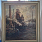 Hermann Schmidtmann (1841-1919) Ölgemälde Industrieanlage Hochofen