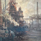 Hermann Schmidtmann (1841-1919) Ölgemälde Industrieanlage Hochofen