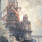 Hermann Schmidtmann (1841-1919) Ölgemälde Industrieanlage Hochofen