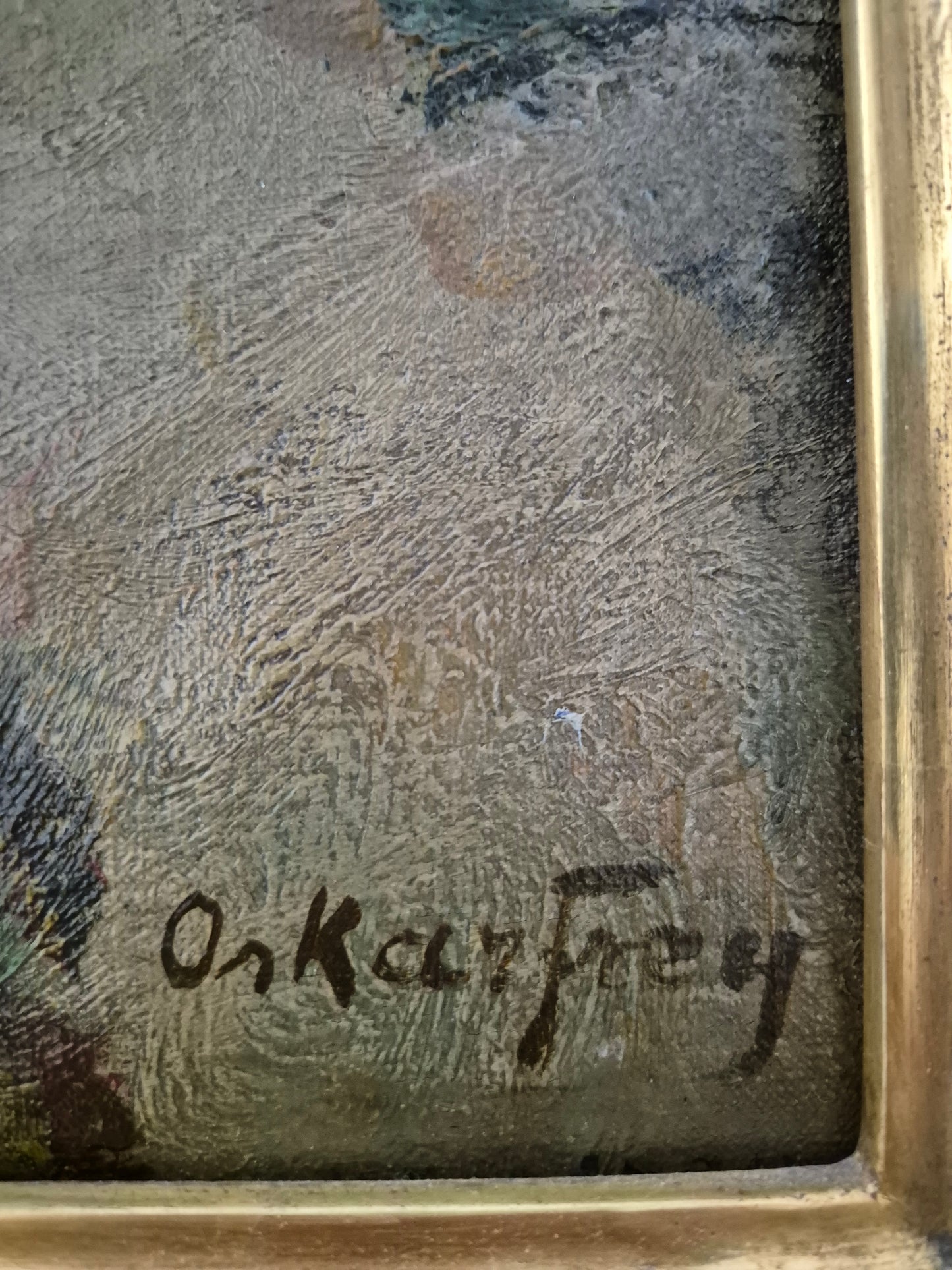 Oskar Frey (1883-1966) Ölgemälde Papagei mit Buntem Gefieder 82x65cm