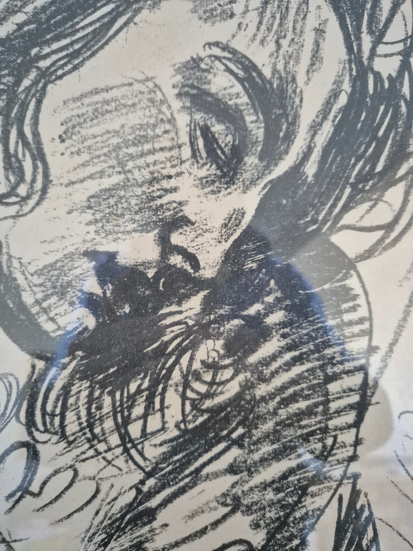 Bartholomäus Marks (XX) Lithographie Frauenkopf Portrait 71x55cm