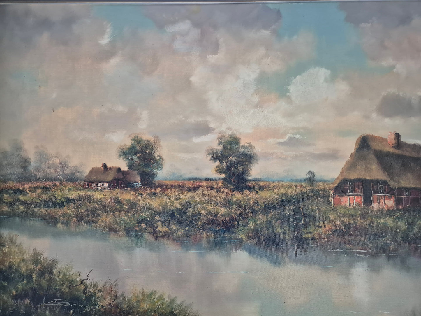 Gerd Loboda-Bonnard (XX) Landschaft mit Bauernhaus am See