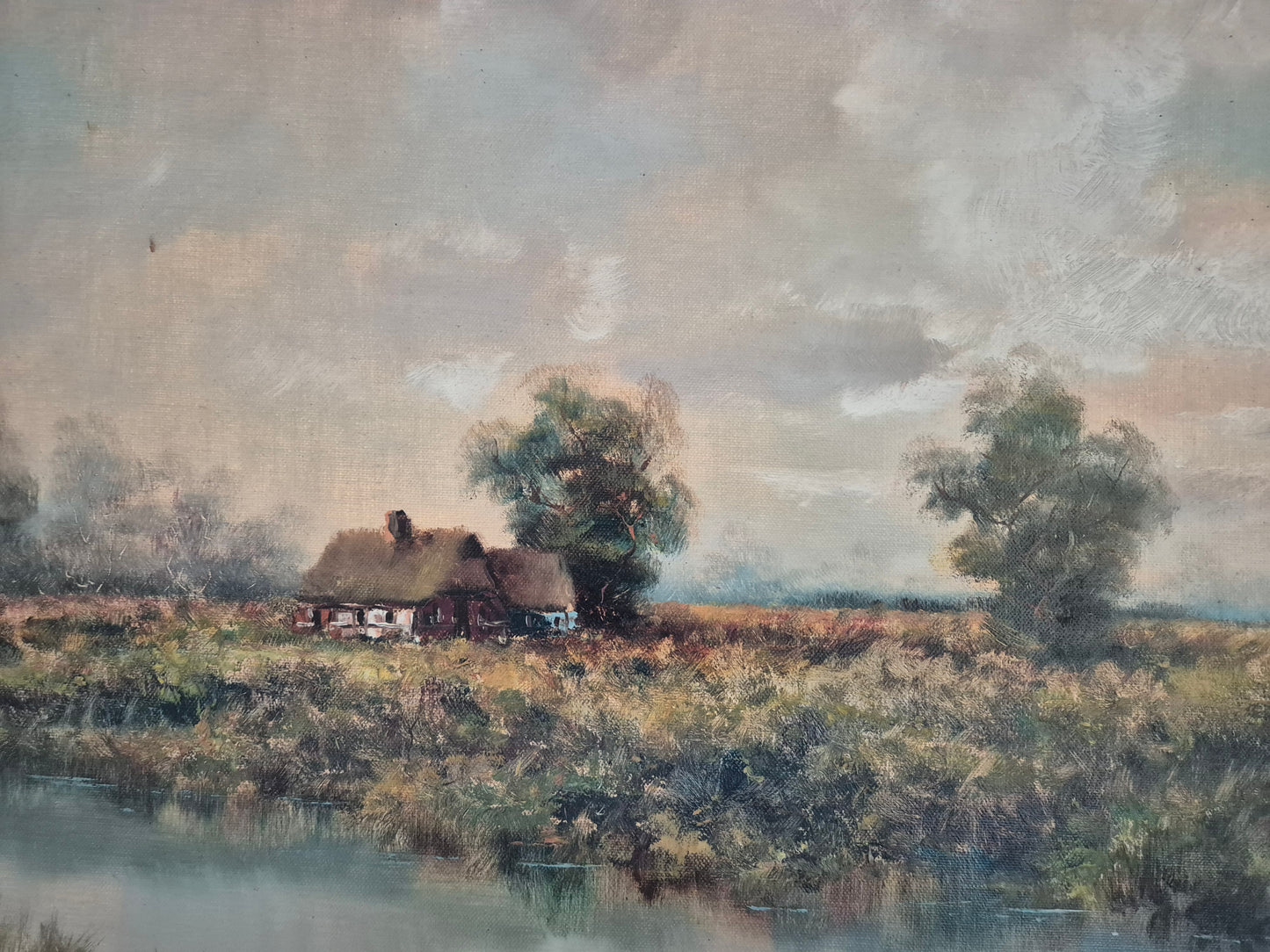 Gerd Loboda-Bonnard (XX) Landschaft mit Bauernhaus am See