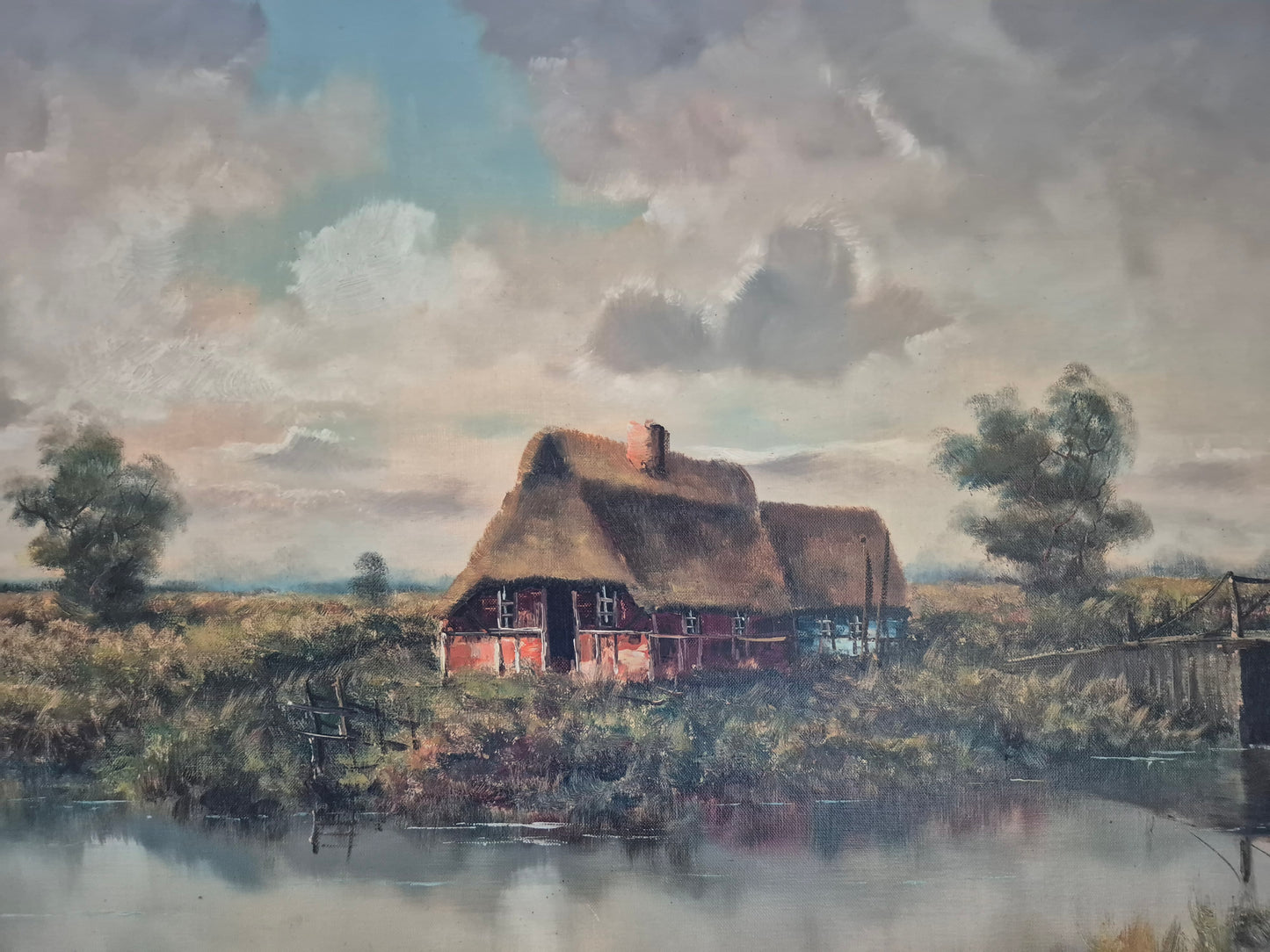 Gerd Loboda-Bonnard (XX) Landschaft mit Bauernhaus am See