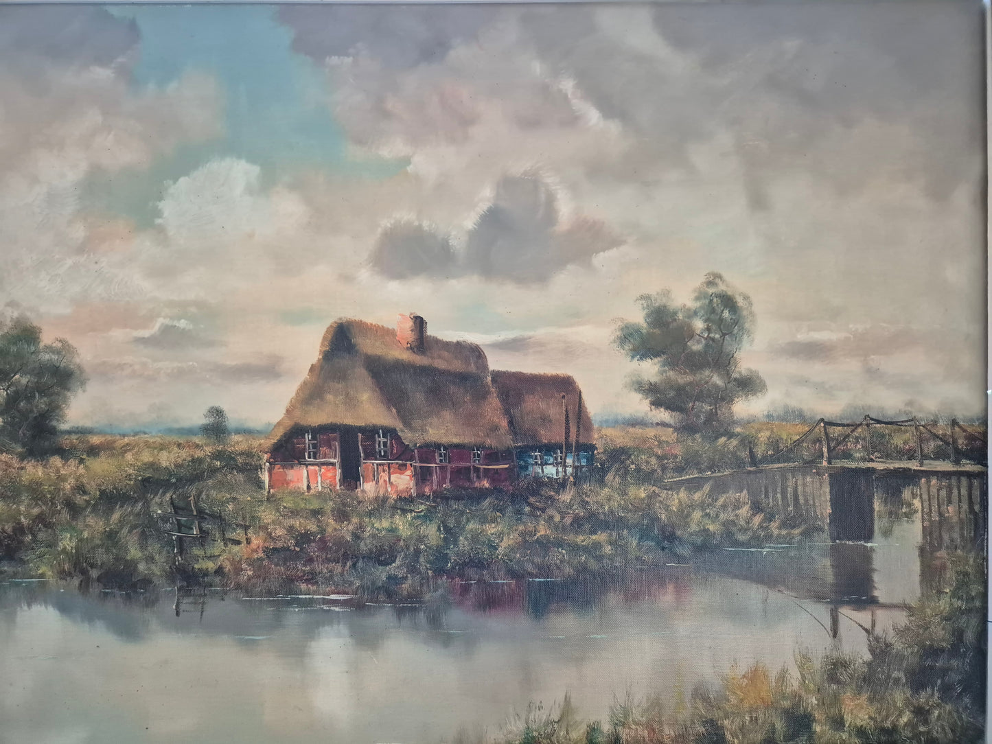 Gerd Loboda-Bonnard (XX) Landschaft mit Bauernhaus am See