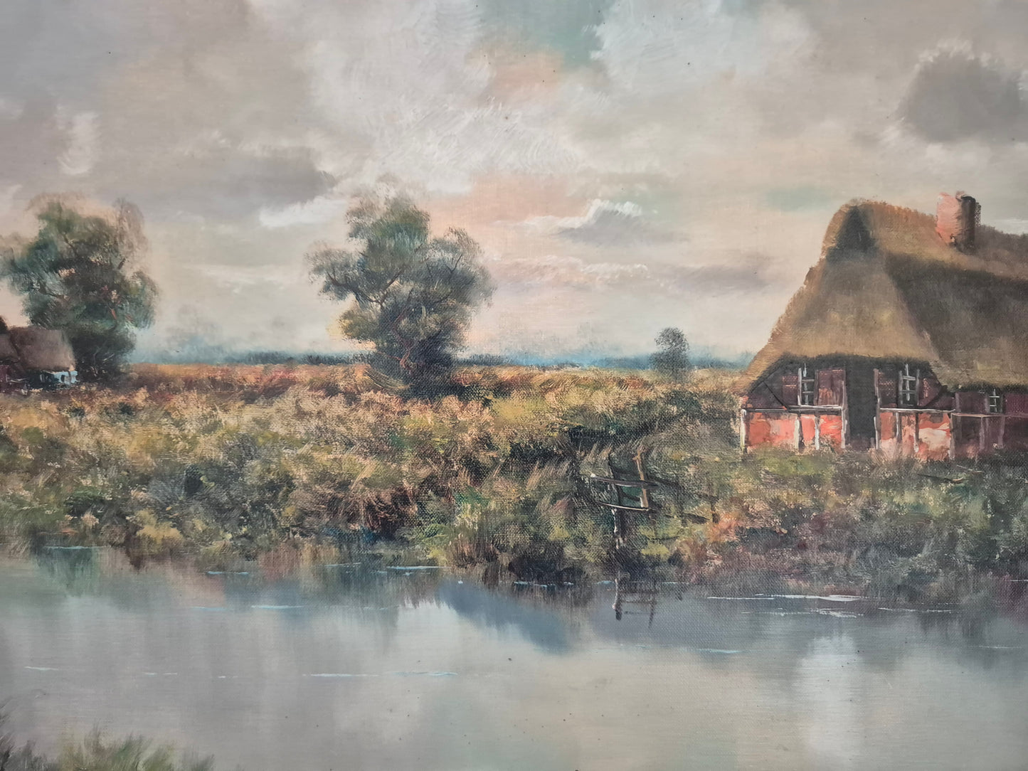 Gerd Loboda-Bonnard (XX) Landschaft mit Bauernhaus am See