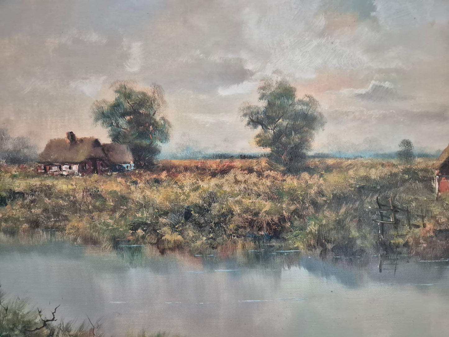 Gerd Loboda-Bonnard (XX) Landschaft mit Bauernhaus am See