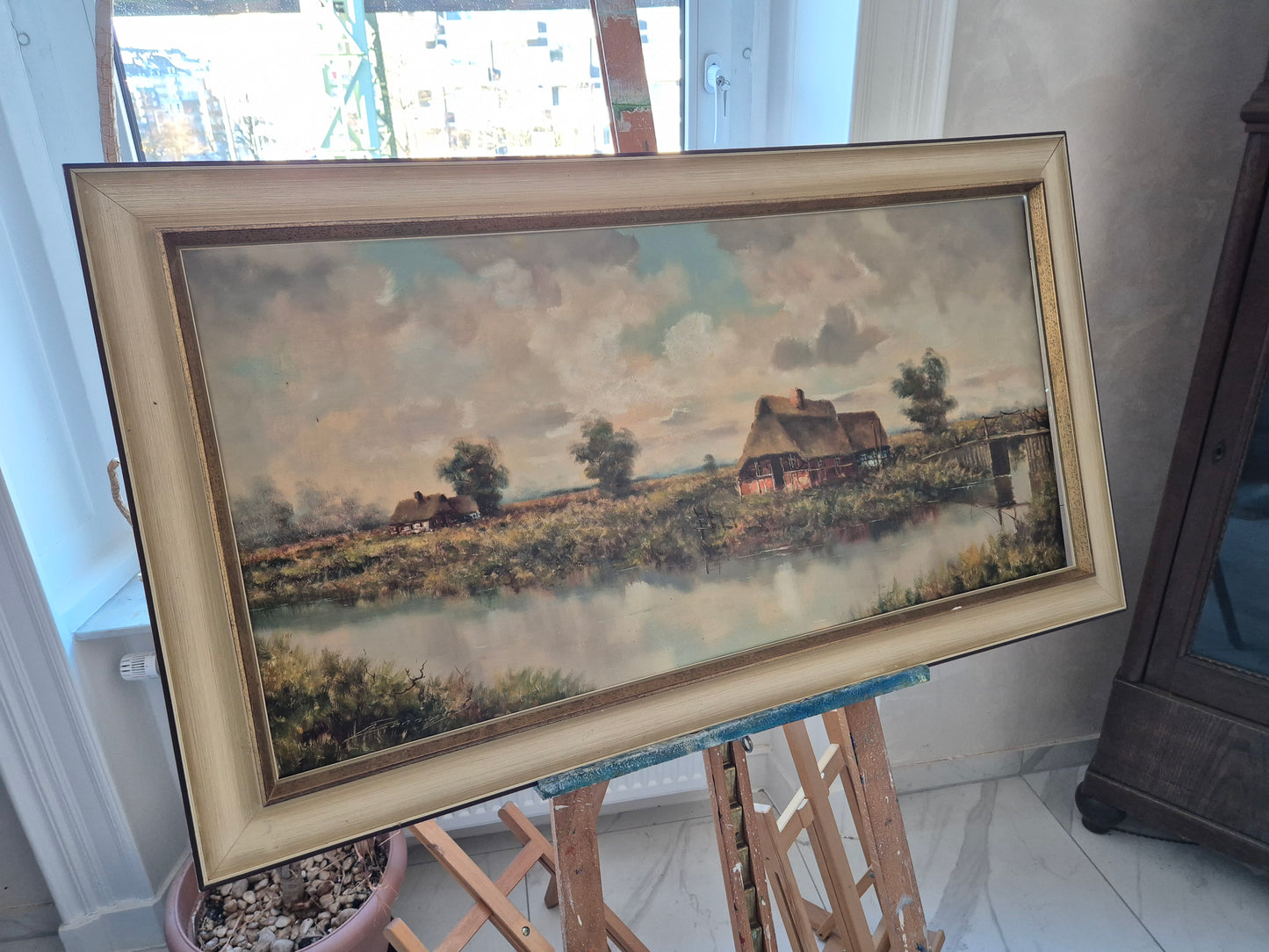 Gerd Loboda-Bonnard (XX) Landschaft mit Bauernhaus am See