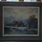 G. Heinz (XX) Ölgemälde Winterlandschaft Eislandschaft mit Dorf 34x39cm